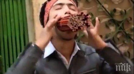 рекорд непалец изуми света напъха устата 138 молива видео