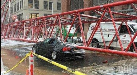 кран рухна манхатън уби човек снимки