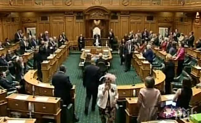 Секс играчка цапардоса новозеландски министър по лицето 