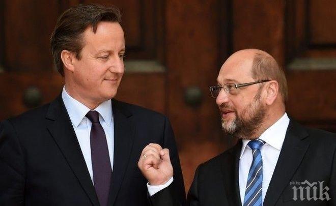Камерън и Шулц: Съгласуването на проекта по реформиране на отношенията между Лондон и Брюксел ще изисква още работа