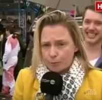 Нападнаха сексуално репортерка в ефир (видео)