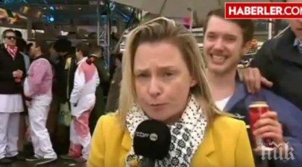 нападнаха сексуално репортерка ефир видео