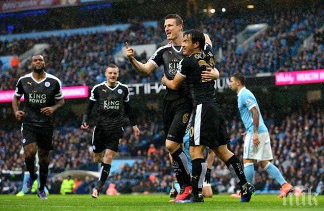 Лестър води срещу Сити на полувремето 