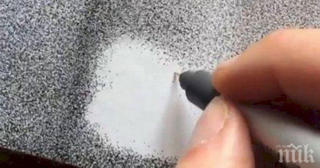 След 70 часа рисуване на точки, камерата се доближава и улавя нещо наистина уникално!