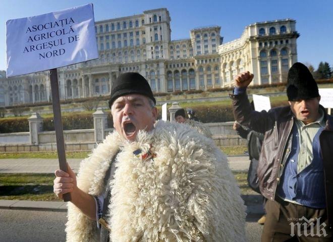 Румънски овчари атакуват парламента