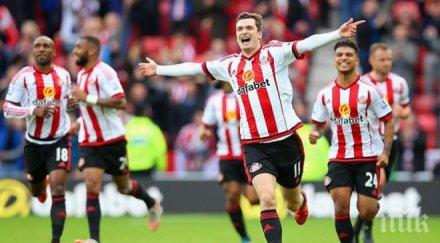 съндърланд победи манчестър юнайтед отдалечи топ