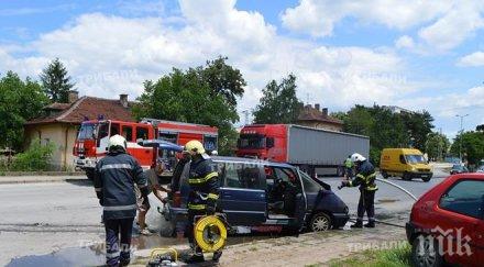 миниван преобърна монтанско село