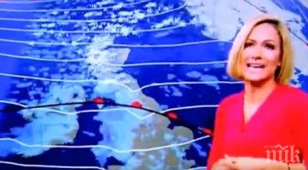 водеща припадна ефир видео