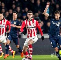 След оспорван двубой: ПСВ устиска с 10 души без гол срещу Атлетико
