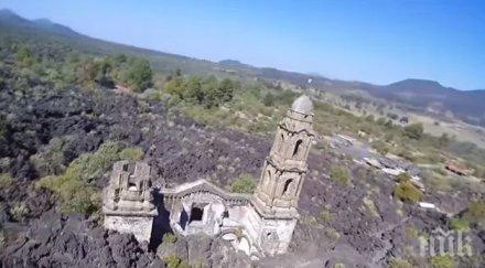 дрон засне самотната катедрала мексико видео