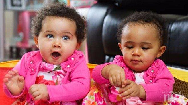 Родиха се първите в Англия еднояйчни близнаци с различен цвят на кожата 