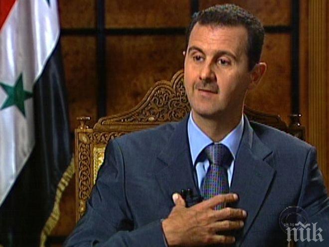 Асад увери Путин: Готови сме да съдействаме за примирието в Сирия