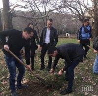 Младежи ГЕРБ от цяла страна засадиха дръвчета в  парка 