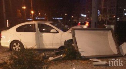 меле пловдив кола засече друга заби стълб шофьорите избухна скандал