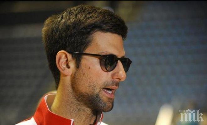 Джокович предпазва очите си с очила