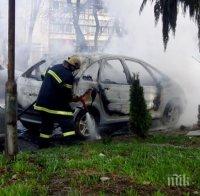 Кола горя в Морската градина в Бургас