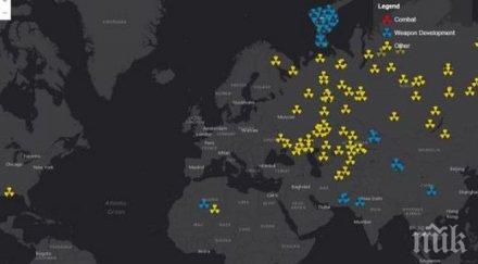 уникална карта всички ядрени взривове земята 1946 година