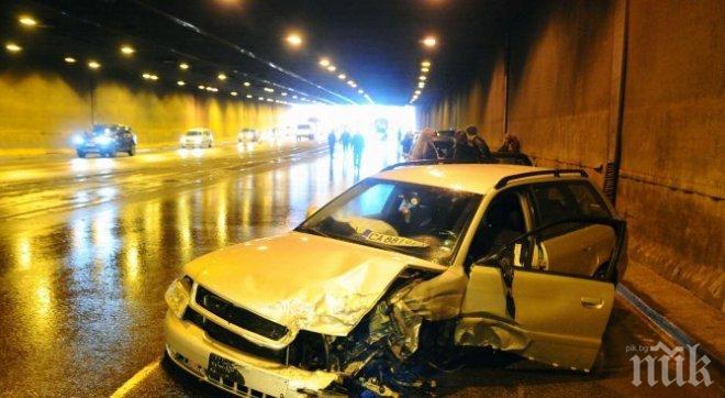 ТРАГЕДИЯ! След кървавото меле на магистрала Люлин загина шофьорът на колата, размазала се в тунела