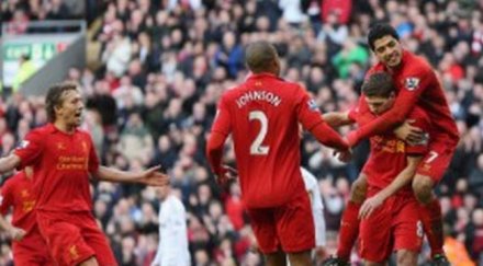 ливърпул смачка суонзи коутиньо първи гол червените