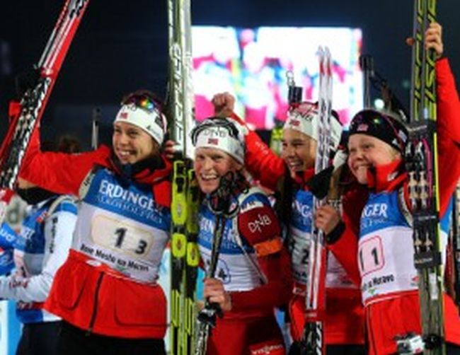 Норвегия спечели световната титла в женската щафета, четвърто злато за Бергер