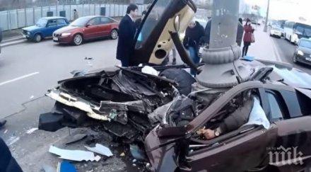 тежка катастрофа силистра кола удари две дървета преобърна огнеборци вадиха трупа шофьора нея