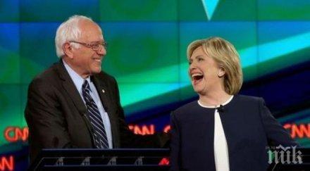 клинтън сандърс изравняват популярност сащ подкрепата тръмп намалява