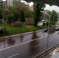Буря в София! Проливен дъжд се изсипа над столицата, образуваха се огромни задръствания