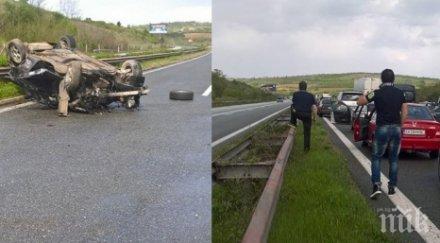 ужас вижте снимка тежката катастрофа хемус шофьорът болница