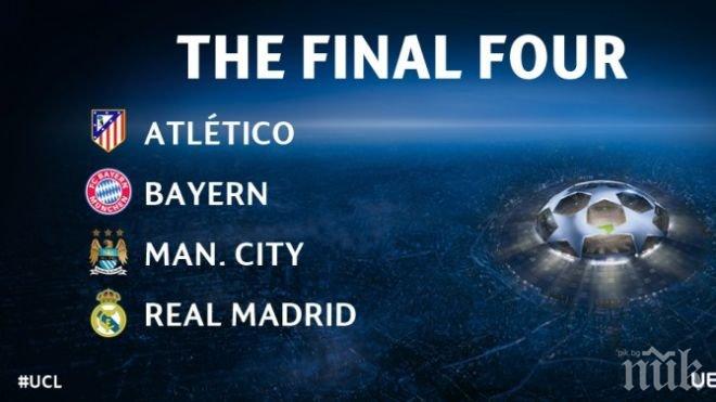 Без испански сблъсък на полуфиналите в Шампионската лига, вижте двойките!