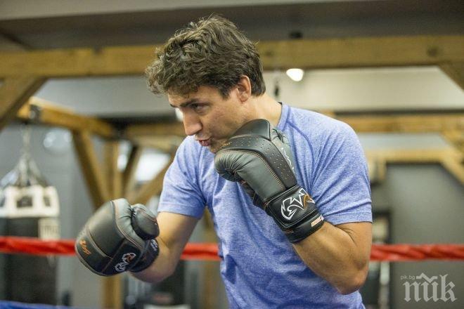 Канадският премиер се боксира в Ню Йорк