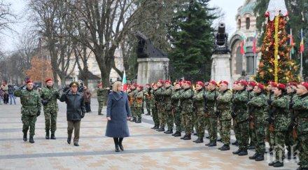 цецка цачева прие почетния караул панагюрище повод 140 априлското въстание