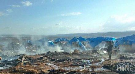 кървав турско сирийската граница стотици ранени близо загинали въздушна атака бежански лагер снимки