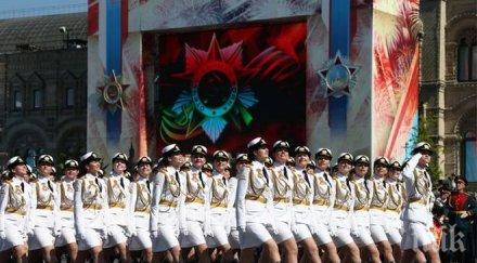 лондон заяде путин парадът армията къси полички