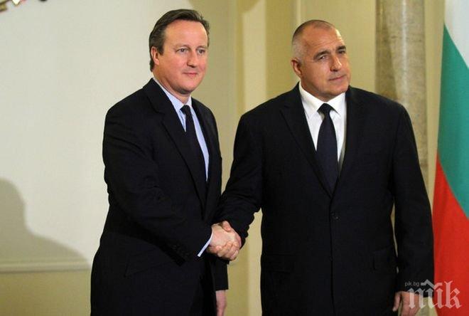 Борисов: Дейвид Камерън е наш помощник