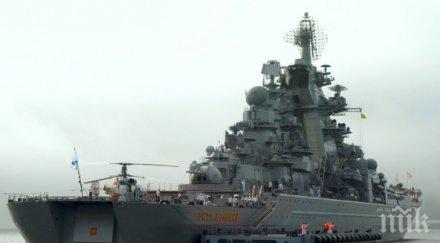 големият света атомен крайцер петър велики пуснат вода