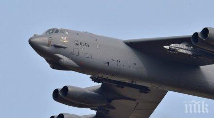 бомбардировач претърпя инцидент без жертви остров гуам