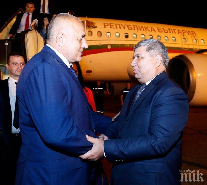 Премиерът Борисов пристигна в Узбекистан (снимки)

