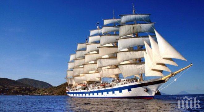 Чудо невиждано! Най-големият пътнически ветроход акостира във Варна