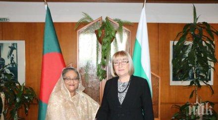 цачева срещна премиера бангладеш шейх хасина