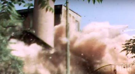 взрив разтърси септември кила динамит срутиха опасния комин града видео