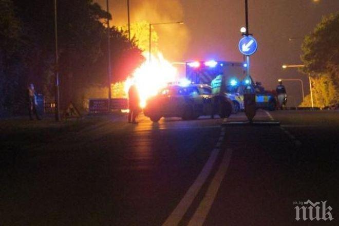 Газ избухна по средата на шосе във Великобритания - един пострадал 