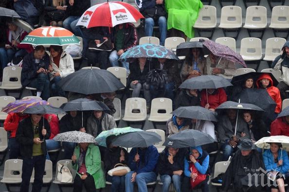 Потоп на Ролан Гарос, отмениха всички мачове
