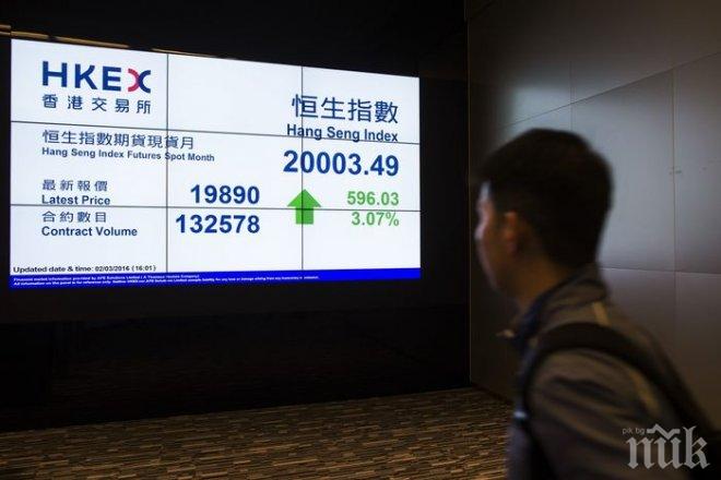 Рекорд! 10% срив на китайския фондов пазар само за минута