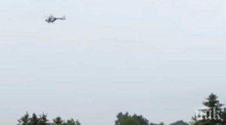 хеликоптери спасяват бедстващи наводненията германия видео