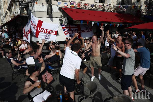 Пияни британски фенове се дървят на Ислямска държава в Марсилия