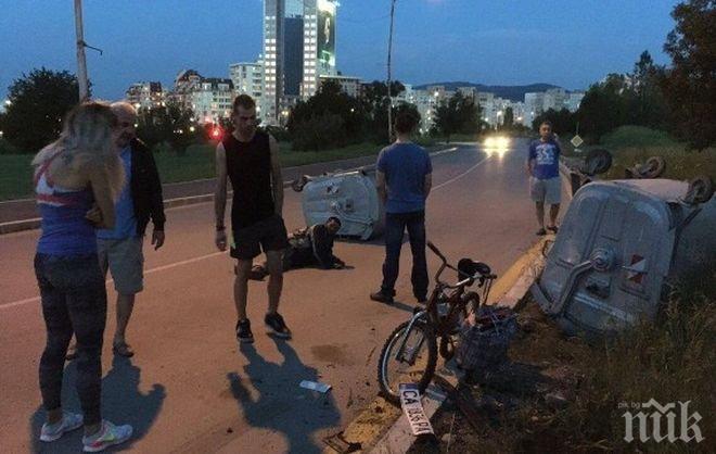 Джигит с мощен джип помете пешеходец в София и избяга (СНИМКИ)
