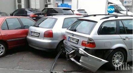 наглост камион чистотата удари три коли избяга