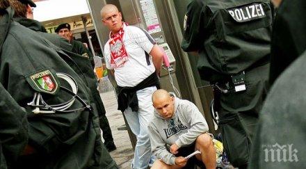 полицията издирва футболни хулигани полско германската граница