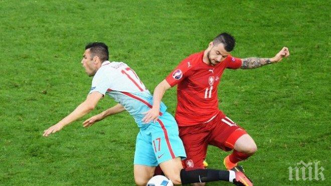 На полувремето: Чехия - Турция 0:1