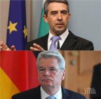 Скандално! Плевнелиев отново говори за война пред германския президент (СНИМКА)